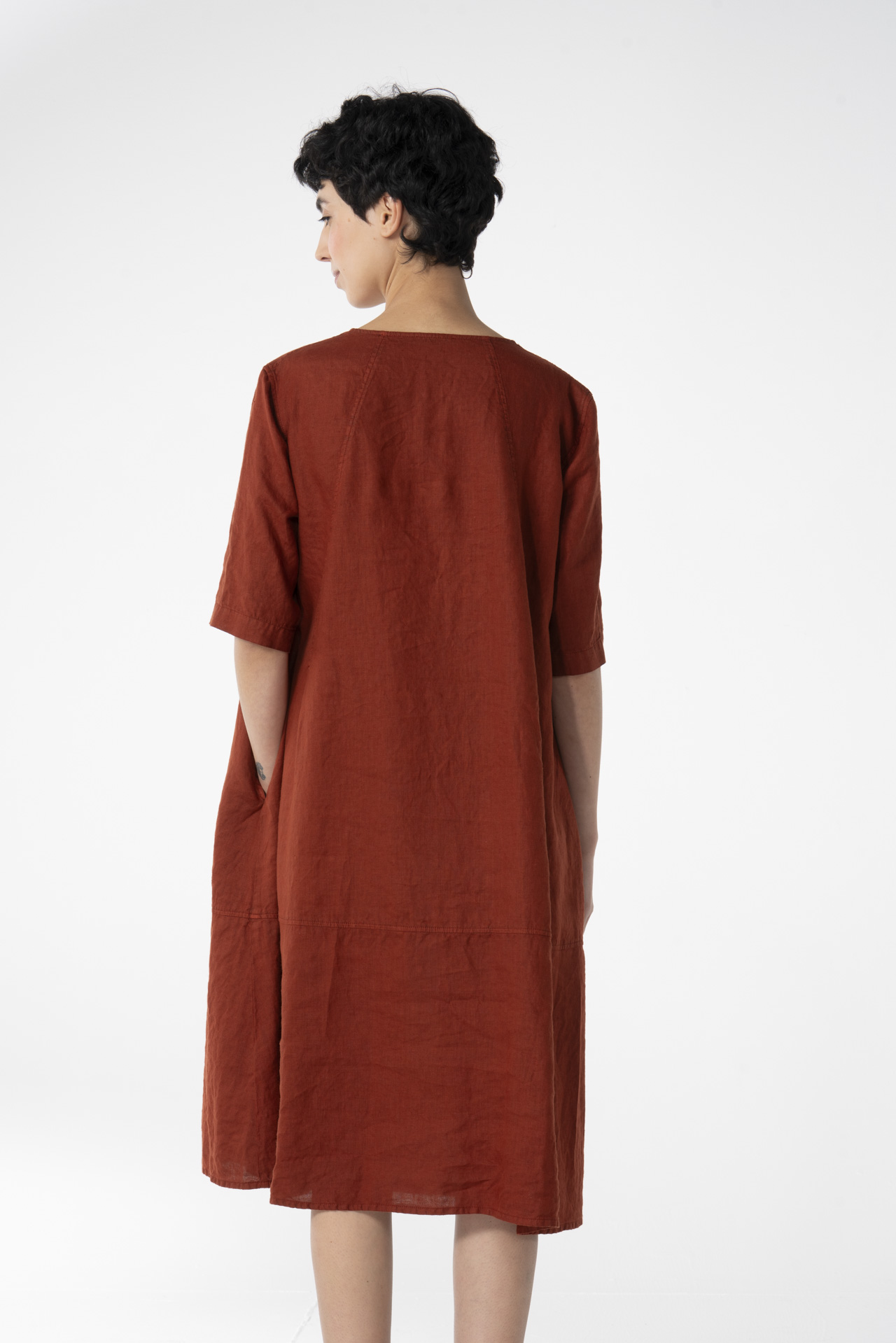 Kleid 620 Red Reines Leinen