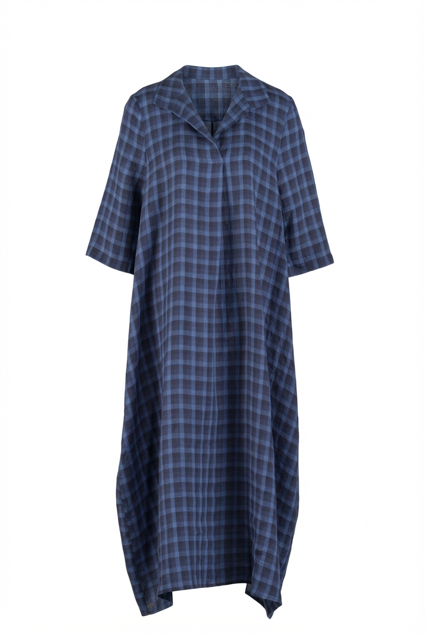 Kleid 623 Blue Blaues Leinen