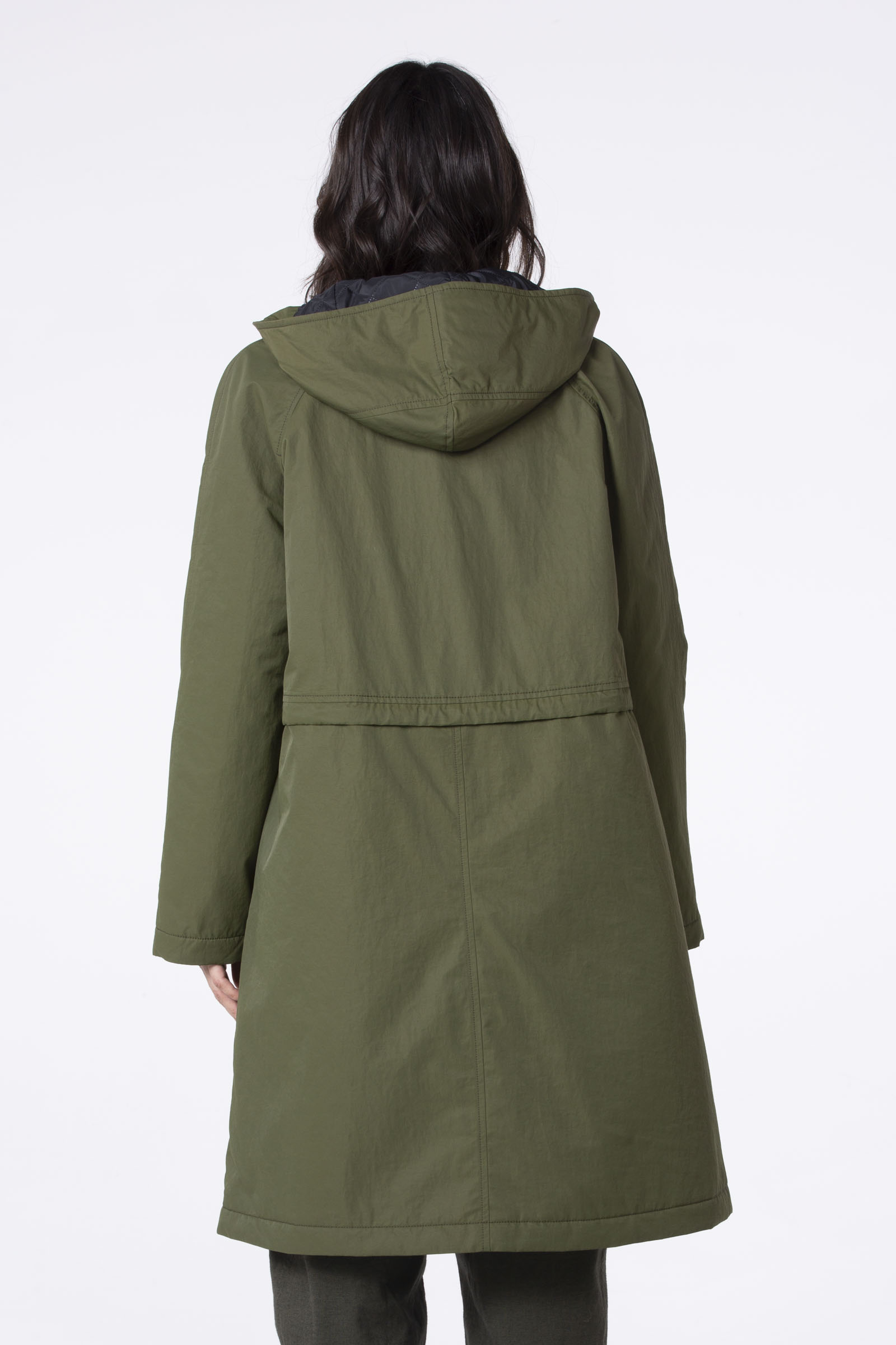 Coat 505 Green Cotton and polyamide outdoor twill