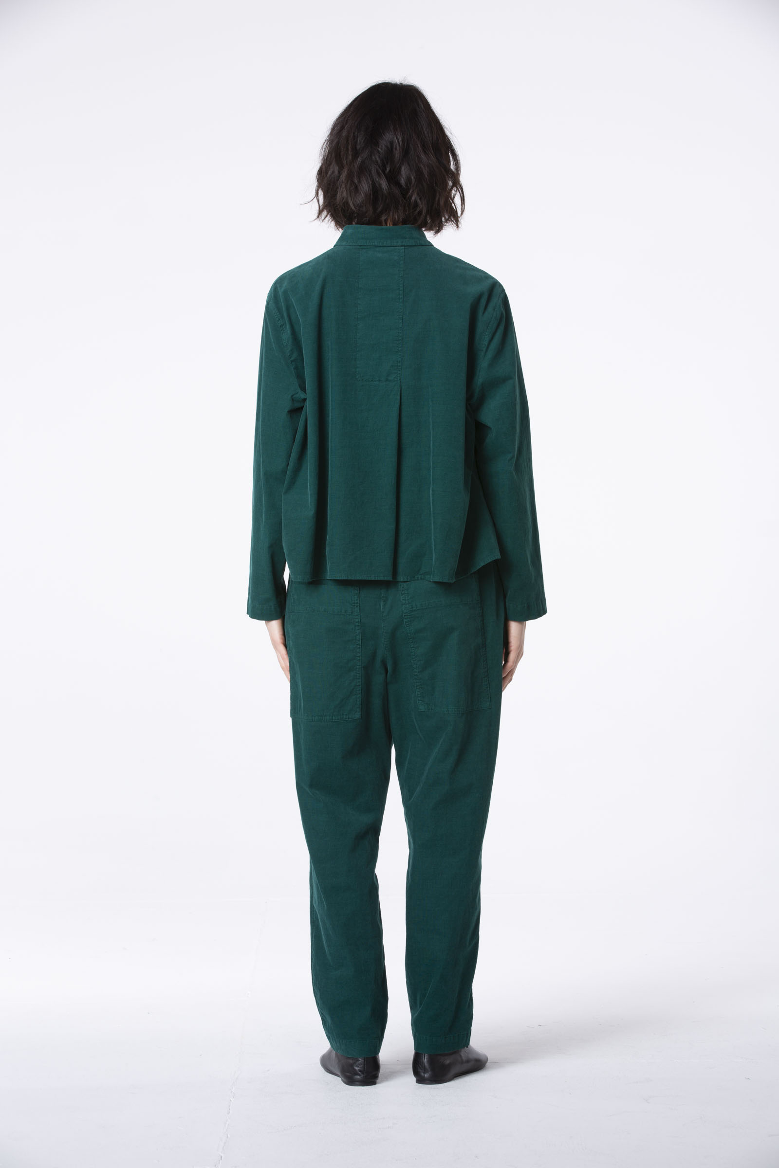Hose 519 Green Elastischer Baumwoll-Feincord