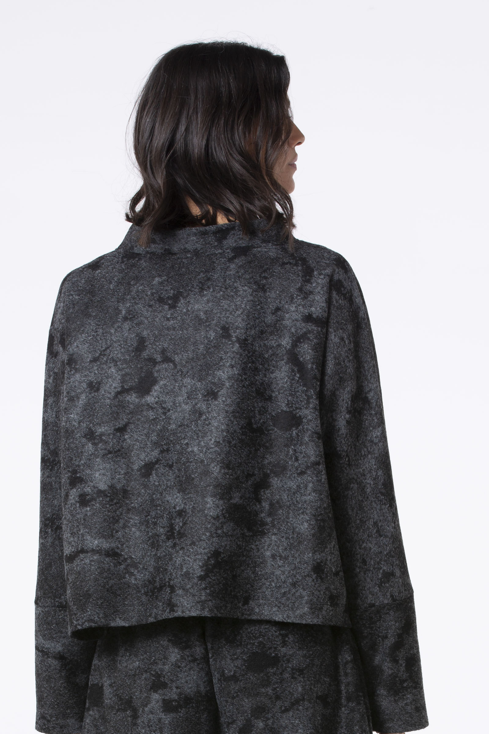 Pullover 527 Grey Jacquard Jersey in virgin wool blend